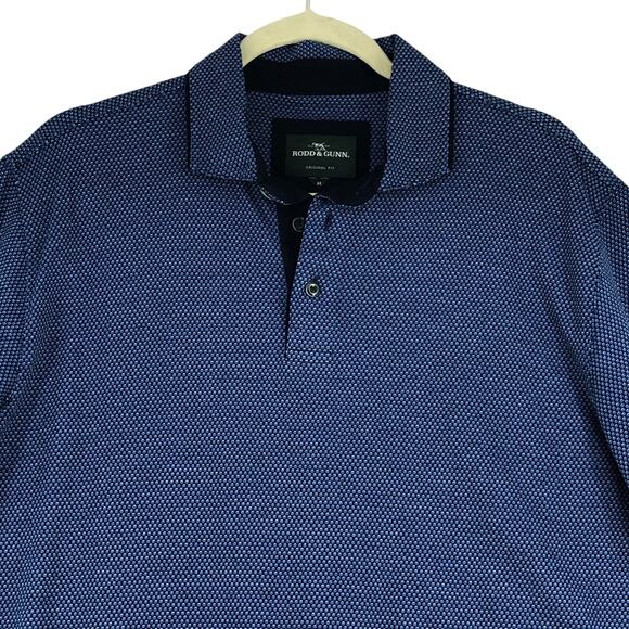 Rodd & Gunn Mens Size M Polo Shirt Balancing Rock Short Sleeve Blue *TINY FLAW - Picture 2 of 16
